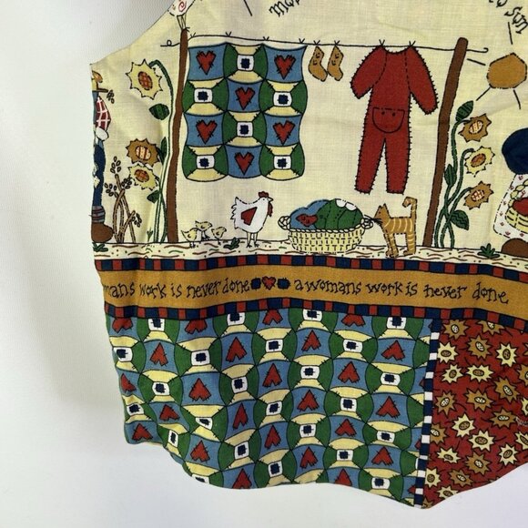 Vintage 90s Handmade Chicken Farm Patchwork Vest Country - Picture 3 of 7